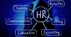 HR Blueprint - Man pointing to different HR Functions